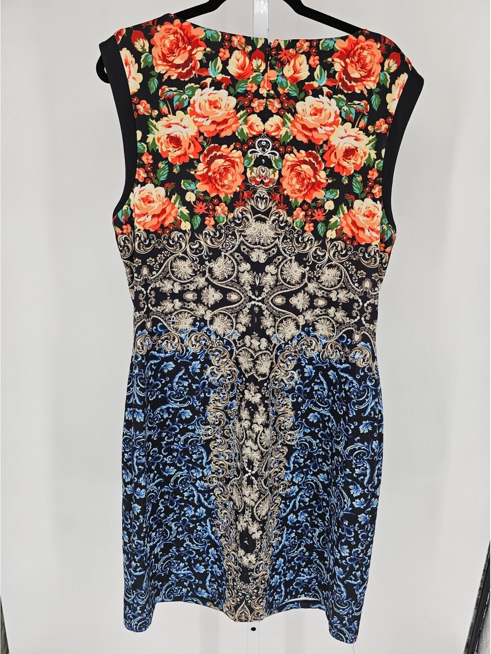 Boston Proper Womens Sz 18 Knee Length Sheath Dress Sleeveless Colorful Floral - Picture 4 of 4